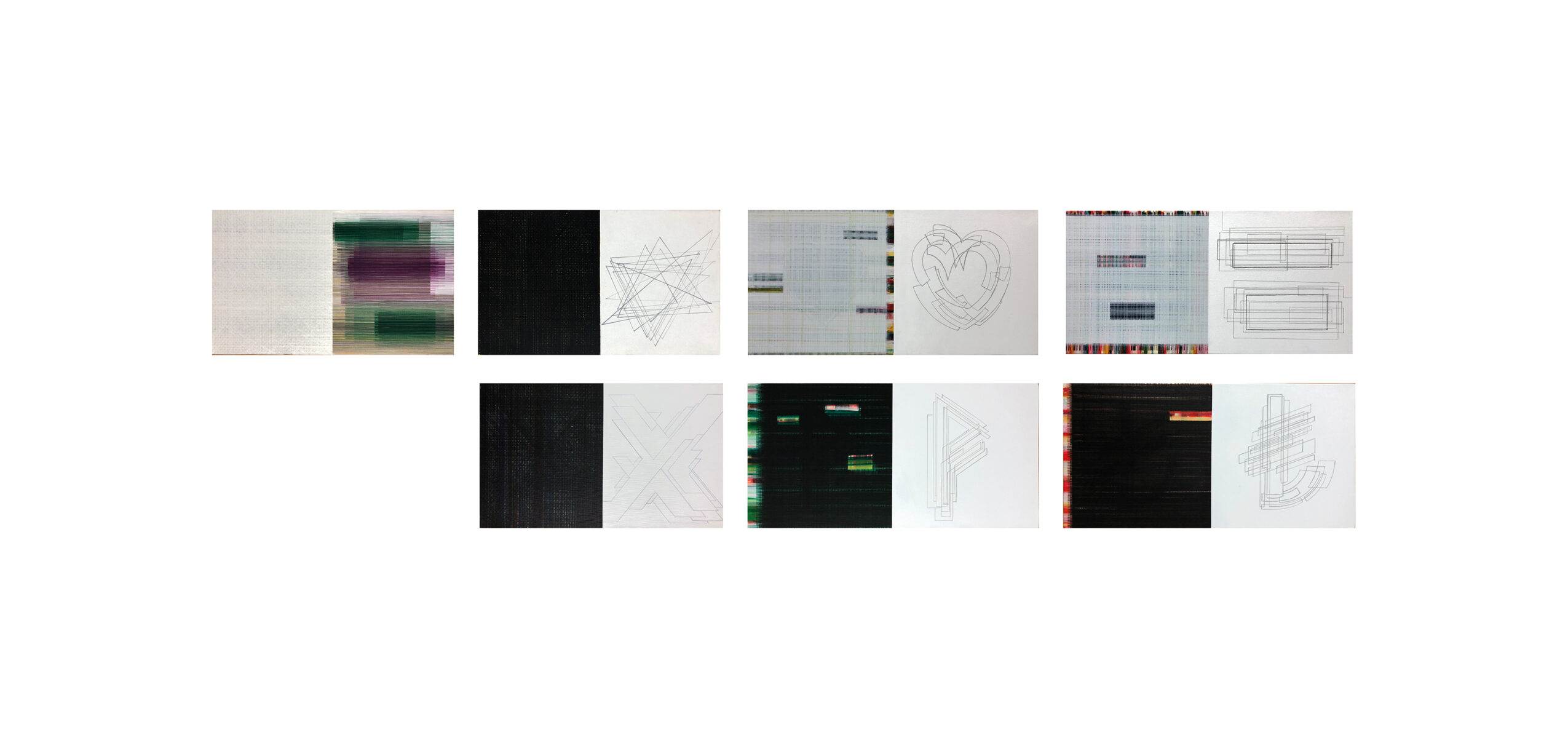 Collection of various electronic circuit diagrams and components, including black, white, and gray elements, with some colored lines and text.