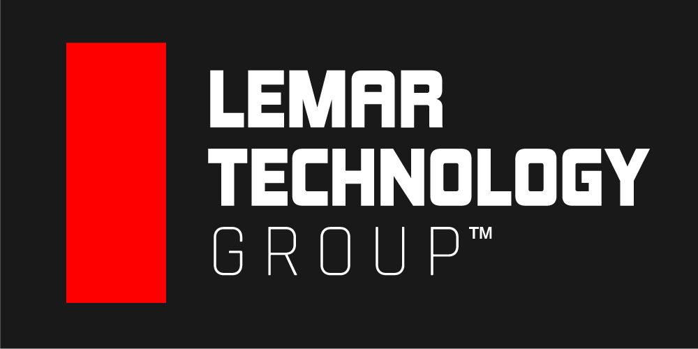 Lemar Technology Group logo with red rectangle and white text on black background.