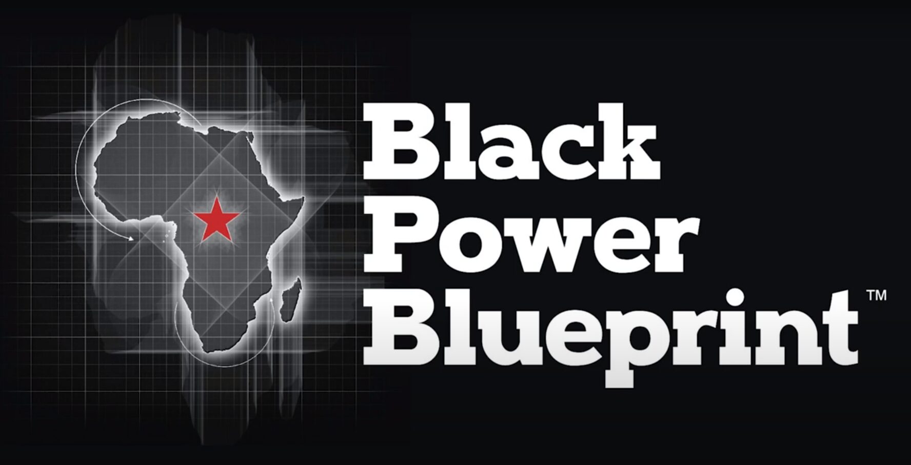 Map of Africa with a red star and the text 'Black Power Blueprint' on a black background.