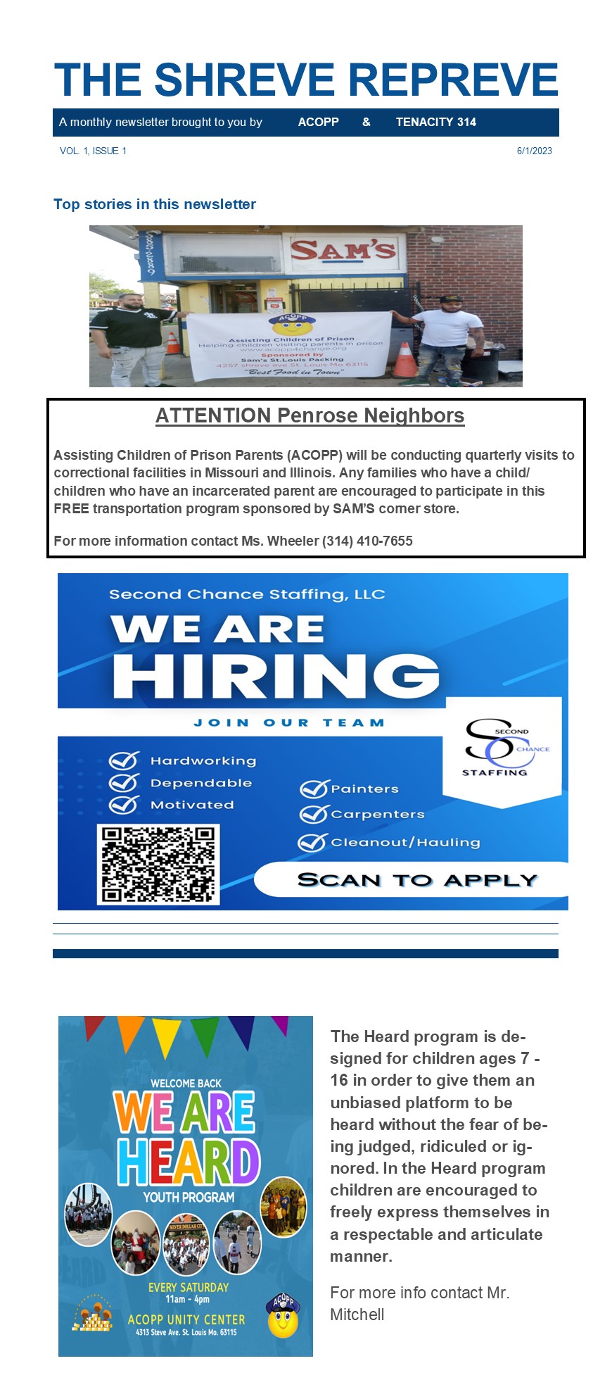 Flyer with job advertisement, QR code, and colorful text, partially visible, with a blue and white color scheme.